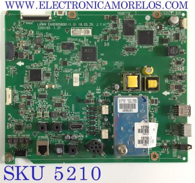 MAIN PARA TV LG / NUMERO DE PARTE 65736001 / EAX69058901 / 89210901 / 9JPMXL10-001C / G09980701Z